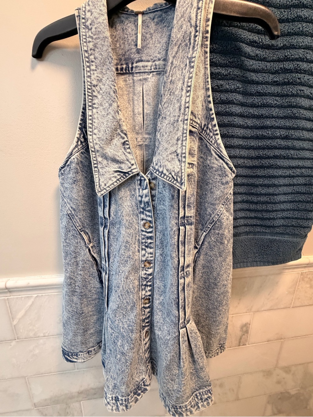 Free People Acid Wash Oversized Sleeveless Dress